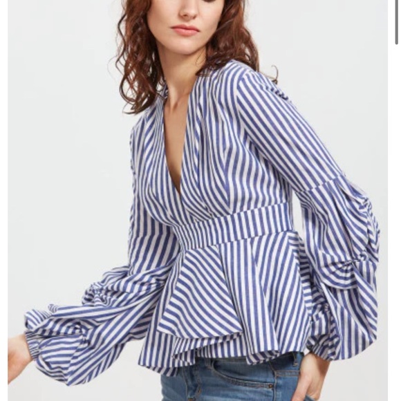 New Look Off White Zebra Print Frill V Neck Peplum Top